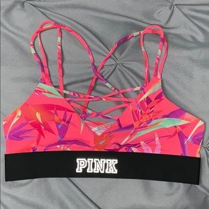 Pink sports bra